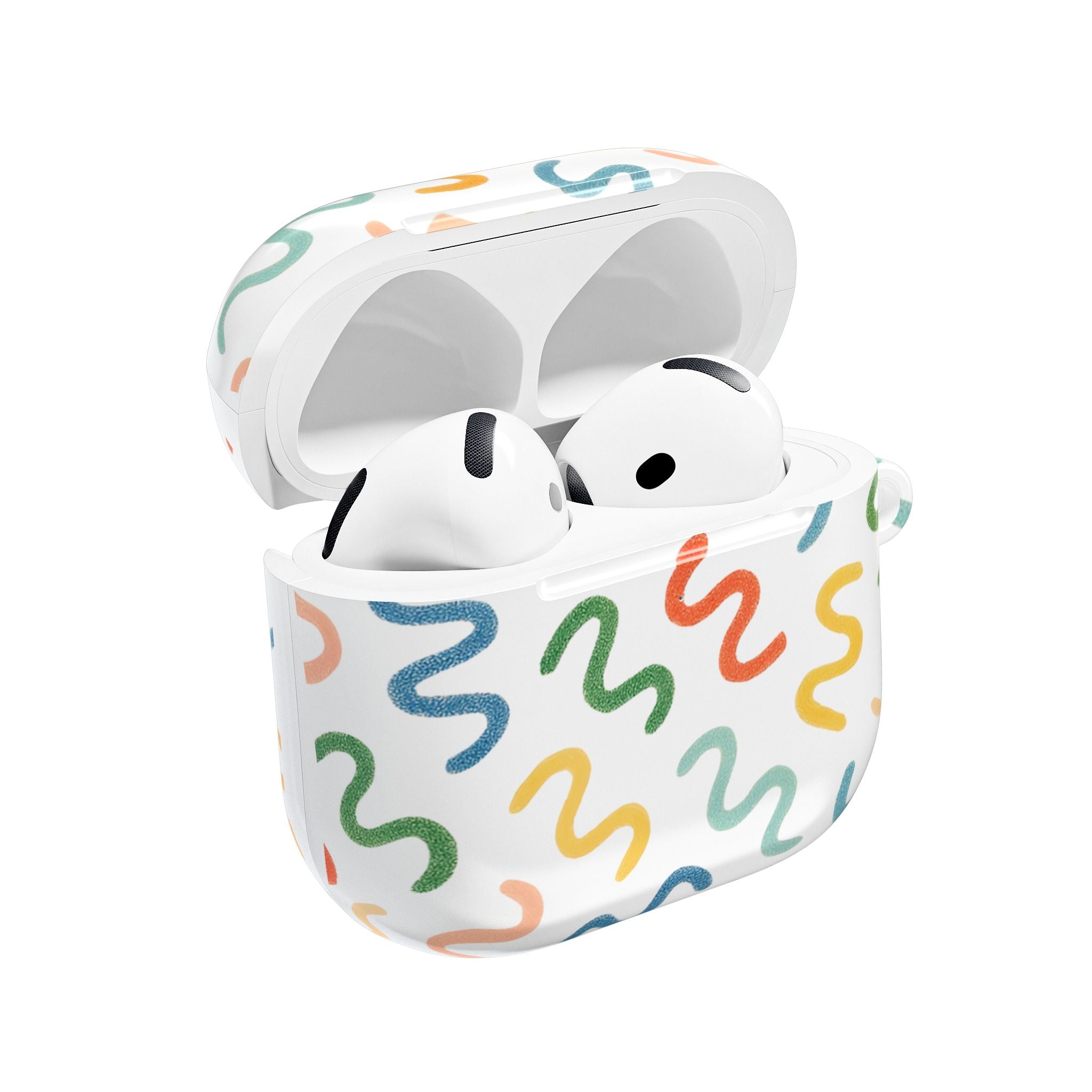 AirPods Case — Colorful Confetti Squiggle Silicone Protective Cover